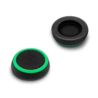 Akcesoria do Xbox - mumbi 2 x silikonowe nakładki ochronne kompatybilne z PS5 PS4, antypoślizgowe nakładki Joystick Thumb Grip Stick Contolle czarno-zielone - miniaturka - grafika 1