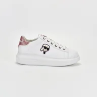Sneakersy damskie - Damskie Sneakersy KARL LAGERFELD KAPRI KARL NFT LO LACE KL62530N-01P – Biały - miniaturka - grafika 1