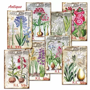 Papiery Do Scrapbookingu - Bileciki Prezentowe – Karneciki Zestaw M108  Antyczne Kwiaty 24Szt - Scrapbooking - miniaturka - grafika 1