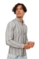 Koszule męskie - Trendyol Męska koszula o kroju slim fit z guzikami w paski, rozmiar L - miniaturka - grafika 1