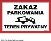 Tablice BHP - SIGNPROJECT ND062 - Zakaz parkowania teren prywatny 600x400 - miniaturka - grafika 1