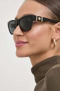 Okulary przeciwsłoneczne - Versace okulary przeciwsłoneczne damskie kolor szary - miniaturka - grafika 1