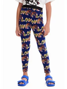 Desigual Legginsy 23SGKK03 Granatowy Slim Fit - Legginsy - miniaturka - grafika 1