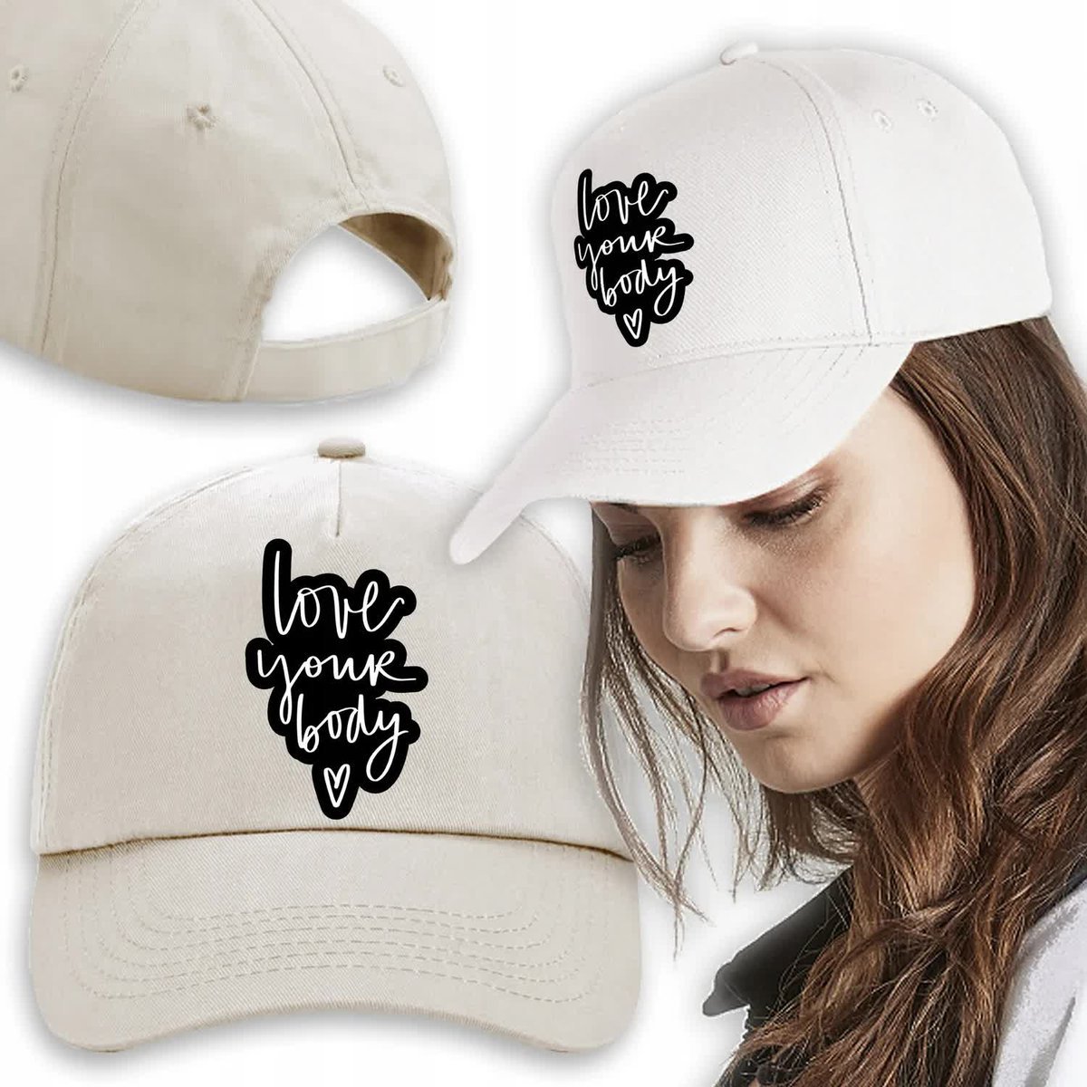 CZAPKA Beżowa Daszek Na Wiosnę LOVE YOUR BODY Wz