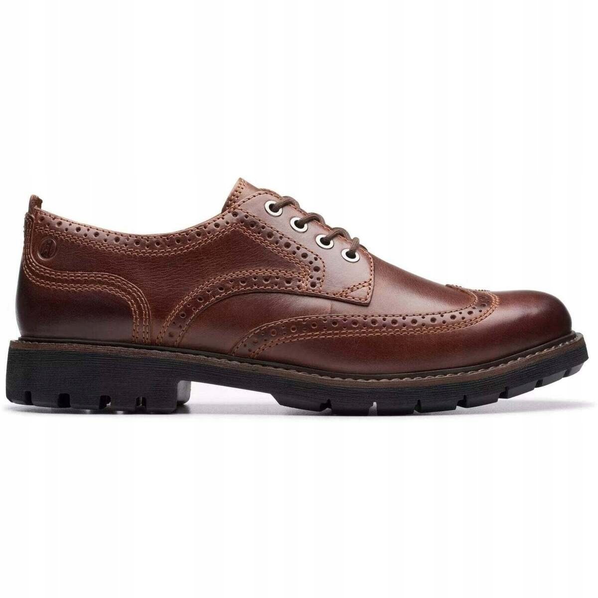 CLARKS PÓŁBUTY MĘSKIE SKÓRZANE BRĄZOWE Z AŻUROWYMI DETALEMI 41,5 1J0A