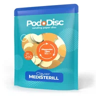 Akcesoria do paznokci - Nakładki ścierne tarcze wymienne PodoDisc Medisterill Clavier do pedicure gradacja 20mm, 240, 50szt - miniaturka - grafika 1