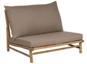 Meble ogrodowe - Zestaw ogrodowy bambusowy 2-osobowy jasne drewno z beżowoszarym TODI - miniaturka - grafika 1