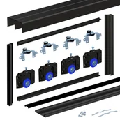 Meble modułowe i akcesoria - Ramowy system jezdny do dwóch skrzydeł drzwi przesuwnych Omega czarny Spaceo - miniaturka - grafika 1