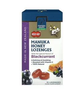 Manuka Health New Zealand HEALTH Cukierki z miodem 400MGO i witaminą C o s maku czarnej porzeczki 15szt. (65g) - Health - Cukierki - miniaturka - grafika 1