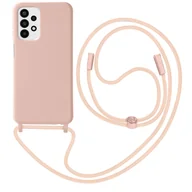 Etui i futerały do telefonów - Etui na smycz do Samsung Galaxy A23 5G / M23 Półsztywne etui na smycz 80cm różowe - miniaturka - grafika 1