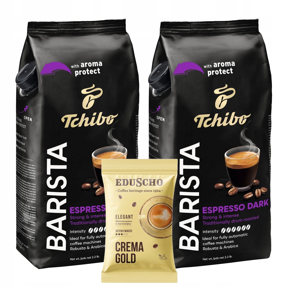 Kawa ziarnista Tchibo Barista Espresso Dark 2x1kg Crema Gold 100g