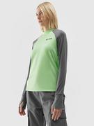 Koszulki sportowe damskie - 4F Koszulka funkcyjna w kolorze zielono-szarym - miniaturka - grafika 1