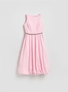 Reserved - Sukienka bombka z paskiem - różowy - Sukienki - miniaturka - grafika 1