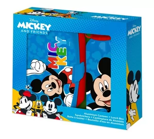 Zestawy naczyń dla dzieci - Kids Euroswan, Zestaw Bidon aluminiowy + śniadaniówka Myszka Miki Mickey Mouse - grafika 1