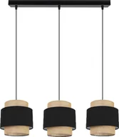 Lampy sufitowe - Lampa wisząca Solar Lampa wisząca sufitowa żyrandol BOHO len i czerń 3 żarówki - miniaturka - grafika 1