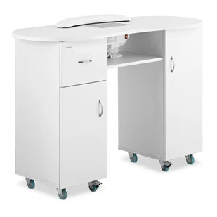 physa Biurko do manicure - 1200 x 503 x 803 mm - białe - 8 kółek - pochłaniacz pyłu - szafki PHY-MT-7 - Meble kosmetyczne - miniaturka - grafika 1