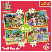 Puzzle - Trefl Pap, Puzzle 4W1 Cocomelon Poznaj Bohaterów  34647 - miniaturka - grafika 1