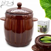 Beczki - BECZKA KAMIONKOWA DO KISZENIA 6L HERMETYCZNA do ogórków kapusty kamionka - miniaturka - grafika 1