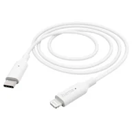 Kable - Kabel HAMA Ładujący/data MFI USB-C - Lightning 1m Biały - miniaturka - grafika 1