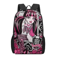 Plecaki szkolne i tornistry - Monster High 3d Pattern School Bag dla dzieci Dziewczęta Chłopcy Casual Book Torby Plecak dziecięcy Chłopcy Dziewczęta Wielofunkcyjne tornistry 15 - miniaturka - grafika 1