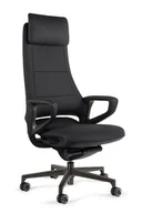 Fotele i krzesła biurowe - Krzesło biurowe Virgo - PU-4 Eko-Skóra Czarna - miniaturka - grafika 1