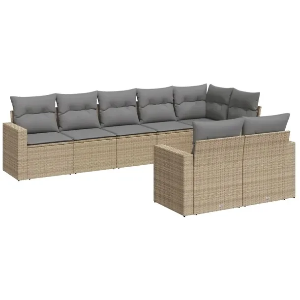 Zestaw mebli ogrodowych modułowych rattan PE beżowy 62 x 62 x 69 cm