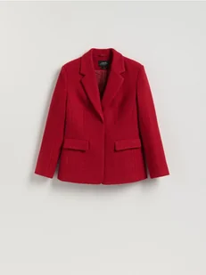 Reserved - Marynarka z wełną - czerwony - Marynarki i żakiety damskie - miniaturka - grafika 1