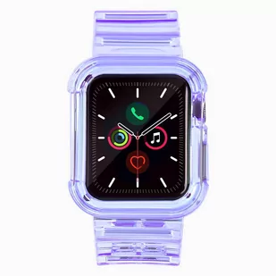 Strap Light Set silikonowa opaska pasek bransoleta bransoletka etui do zegarka Watch 6 44mm / Watch 5 44mm / Watch 4 44mm / Watch SE 44mm fioletowy - Etui i futerały do telefonów - miniaturka - grafika 2