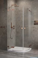 Kabiny prysznicowe - Radaway Essenza Pro Brushed Copper Pdd kabina 90x90 cm szczotkowana miedź 10095090-93-01L/10095090-93-01R - miniaturka - grafika 1