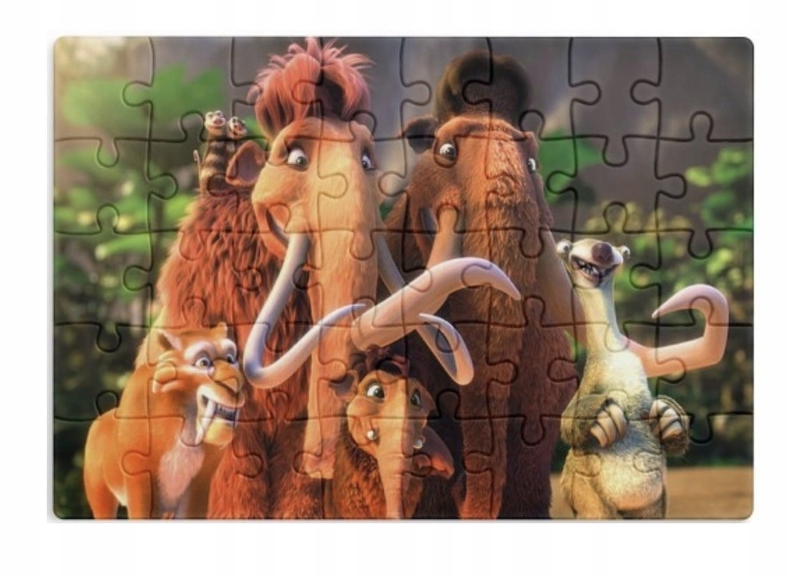 PUZZLE EPOKA LODOWCOWA SID MAMUTY A3 252 el z Nadrukiem + IMIĘ #89