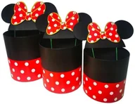 Opakowania i torebki na prezenty - Pudełko Flower Box 3szt okrągłe Micky czerw Rozett - miniaturka - grafika 1