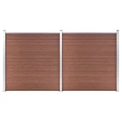 Ogrodzenia - vidaxl Ogrodzenie do ogrodu, WPC, 353 x 186 cm, brązowe 3053207 - miniaturka - grafika 1