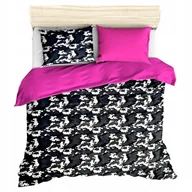 Pościel - pościel z polaru 160x200 + 2 poszewki P 310-9 DUO moro granat / róż - miniaturka - grafika 1