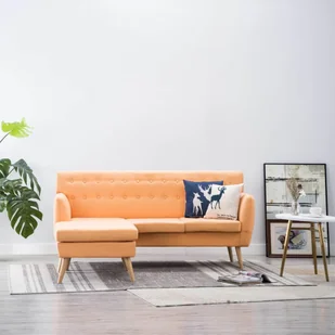 vidaXL Sofa z leżanką, obita tkaniną, 171,5x138x81,5 cm, pomarańczowa - Narożniki - miniaturka - grafika 1