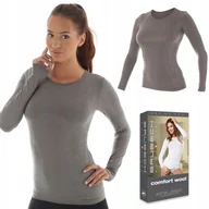 Koszulki i topy damskie - Koszulka damska WEŁNIANA termo BRUBECK LS11610 XL - miniaturka - grafika 1