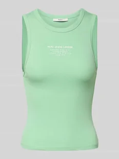 Top o kroju slim fit z mieszanki bawełny model ‘VIV’ - Koszulki i topy damskie - miniaturka - grafika 1
