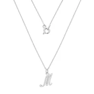 Naszyjniki - Srebrny naszyjnik - literka M - miniaturka - grafika 1
