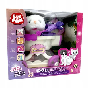 Elefun Sweet Furry Pet Interaktywny KOTEK w Spacerówce - Zabawki interaktywne dla dzieci - miniaturka - grafika 1