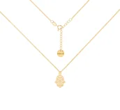 Naszyjniki - Pozłacany choker pancerka z ażurową ręką Fatimy - miniaturka - grafika 1