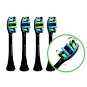 Końcówki do szczoteczek elektrycznych - 4x końcówki do Smilesonic UP GO EX zamiennik czarne główki włókna premium - miniaturka - grafika 1