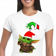 Koszulki i topy damskie - Koszulka Świąteczna Grinch Baby Yoda Star Wars L - miniaturka - grafika 1