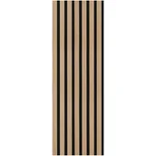 Panele ścienne i boazeria - Panele ścienne 3D lamele na czarnym filcu Dąb fornir 7 lameli - miniaturka - grafika 1