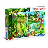 Puzzle - Clementoni Puzzle 3x48 Super Kolor Gigantosaurus - miniaturka - grafika 1
