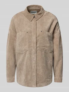 Bluzka sztruksowa o luźnym kroju z kieszeniami na piersi model ‘JANINE-RAI’ - Koszule damskie - miniaturka - grafika 1