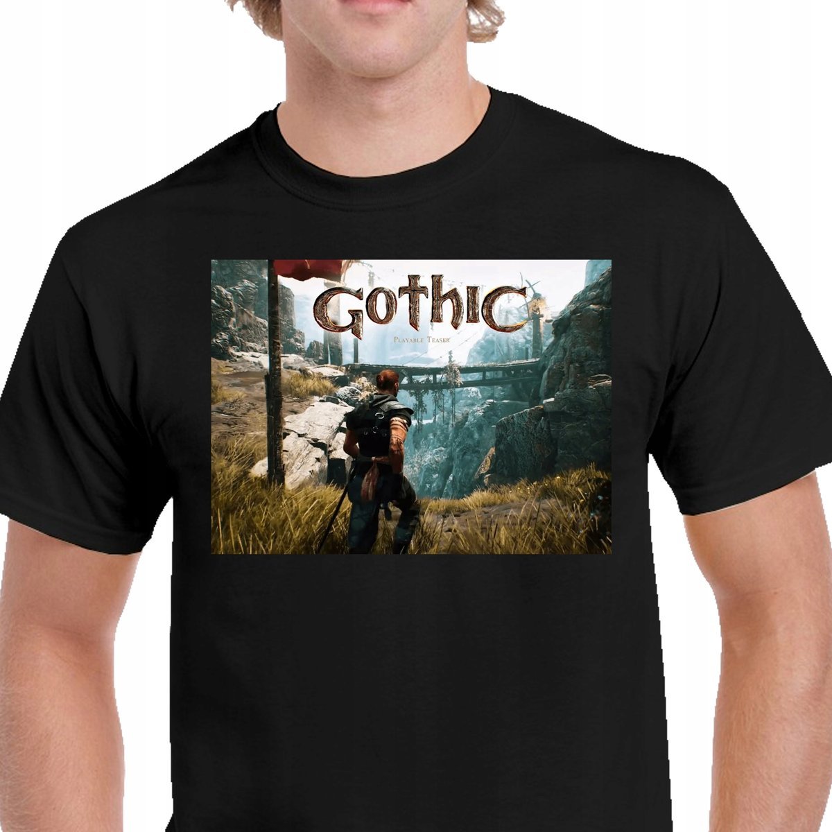 P292 KOSZULKA MĘSKA GOTHIC GRA LOGO GAME PC CZARNA PREZENT BAWEŁNA L