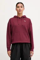 Bluzy damskie - Puma bluza damska kolor bordowy z kapturem gładka 682385 - miniaturka - grafika 1