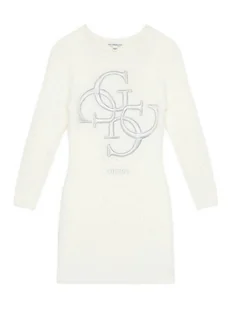 Guess Sukienka dzianinowa J5BK08 Z0720 Écru Regular Fit - Sukienki i spódniczki dla dziewczynek - miniaturka - grafika 1