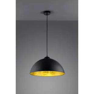 Trio Leuchten Klasyczna okrągła lampa wisząca czarna ze złotym wnętrzem 50cm - Magna - Lampy sufitowe - miniaturka - grafika 1