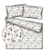 Pościel - Komplet pościeli 100% bawełna 160x200 wzór piłka nożna - miniaturka - grafika 1