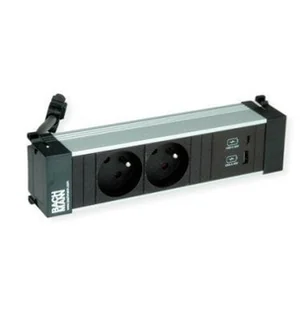 BACHMANN POWER FRAME S 2xUTE 1xUSB A/C 22W 0.2m GST18 - Gniazdka elektryczne - miniaturka - grafika 1